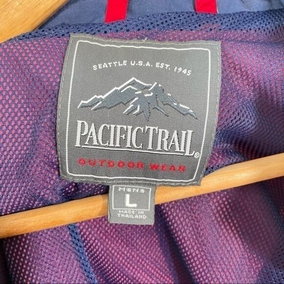 Pacific Trail Red Jacket Hoodie Sz Large Seattle Zip Up Windbreaker Coat Vintage - Picture 13 of 14